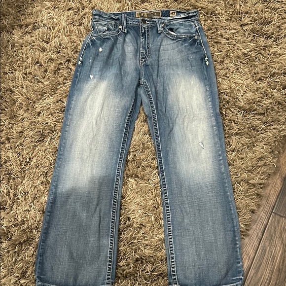 Men's Blue Distressed Jeans - Picture 1 of 3